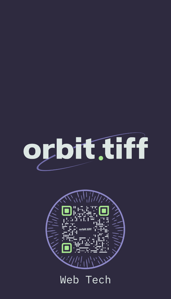 Business card front — orbit.tiff branding