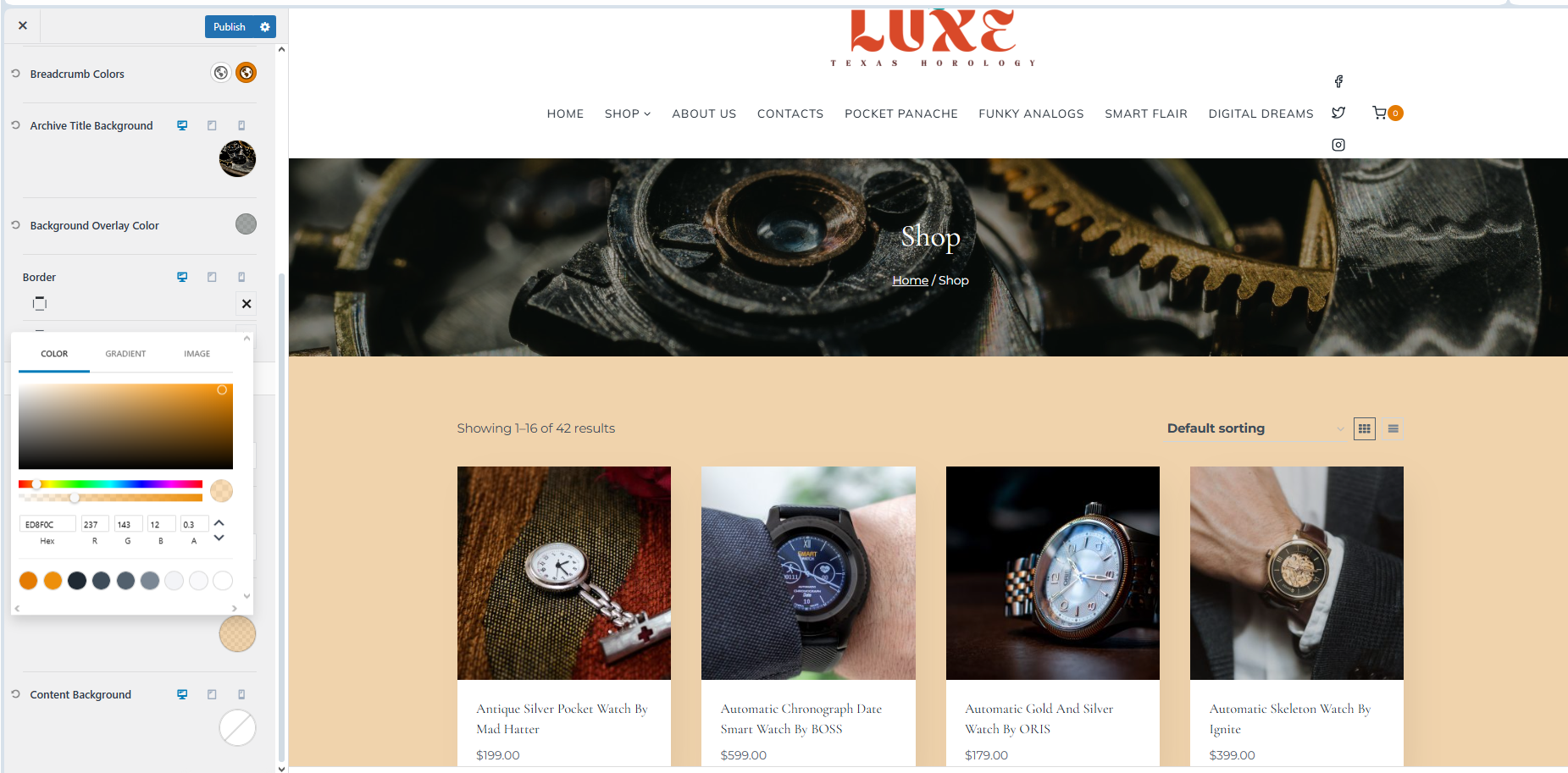 Rusted Luxe Shop Page